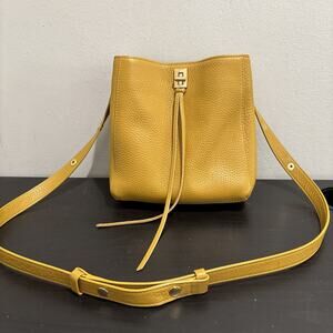 Rebecca Minkoff Darren Mustard Yellow Crossbody Shoulder Bag Small *READ